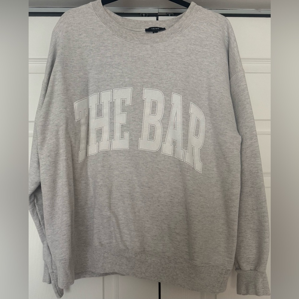 The Bar Light Gray Crewneck Sweater